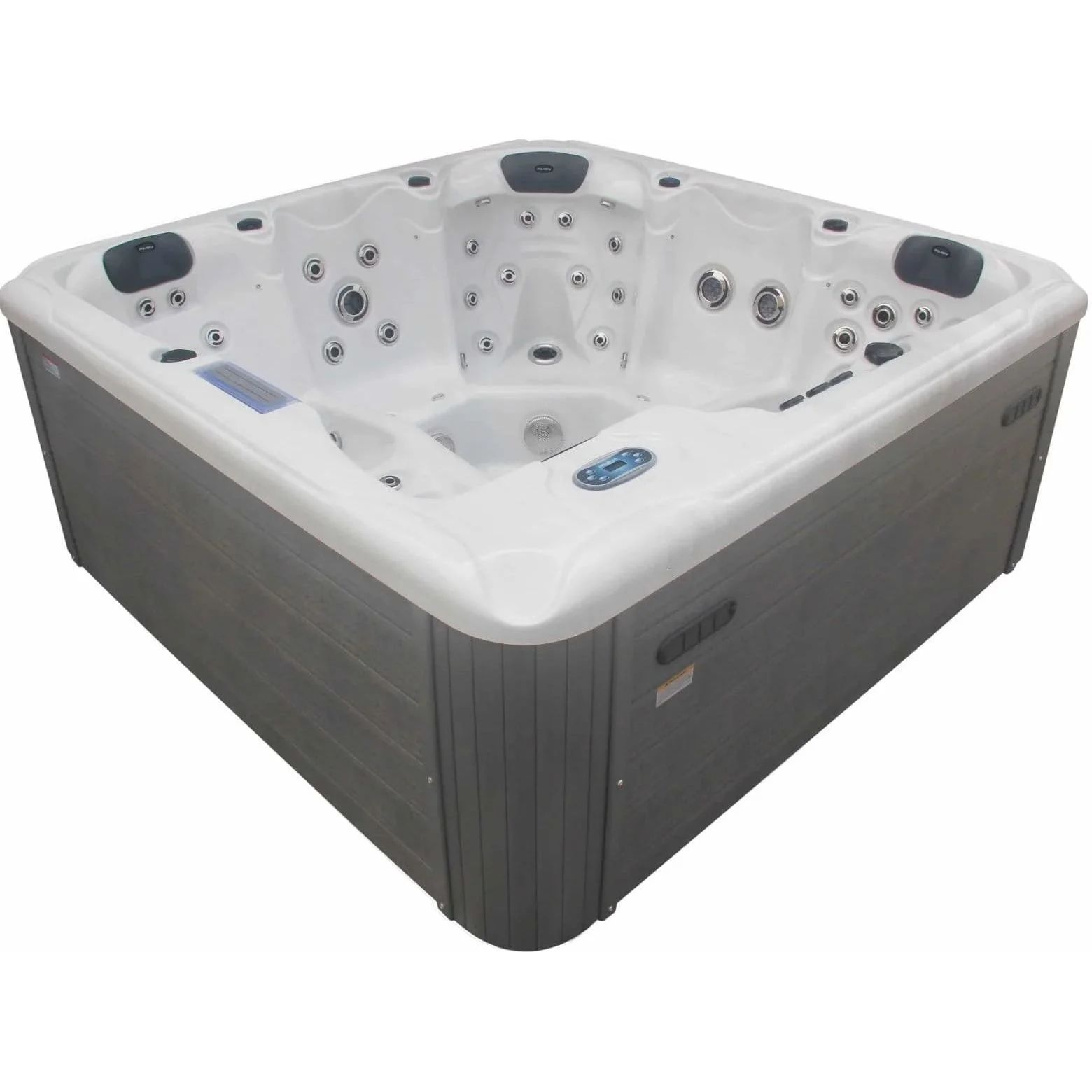 Гідромасажний басейн Aquajoy Santorini (220х220х95 см), Сріблясто-білий мармур